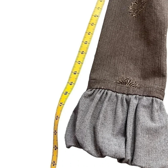 SERRAHNA Statement Blazer Gold Leaf Floral Flounce Cuff Boho Luxe Rare Small - Picture 9 of 12